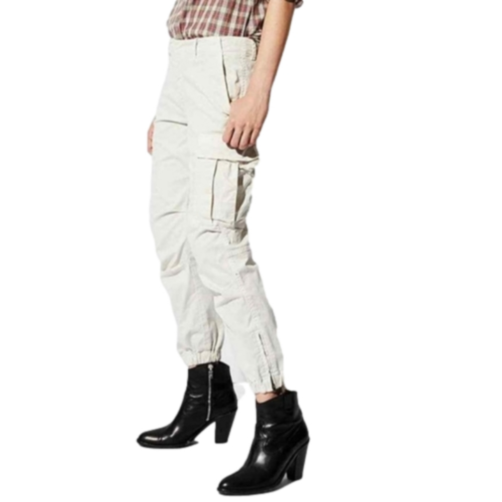 Nili Lotan Cream Khaki French Military Cargo Pants
